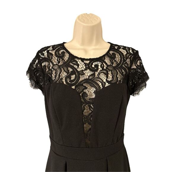 B. Darlin Black Cocktail Dress Size 5/6 Short Sleeve - Picture 4 of 9